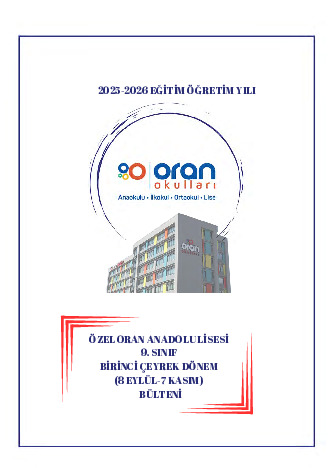 Anadolu Lisesi 2025-2026 1. Yarıyıl Bülteni