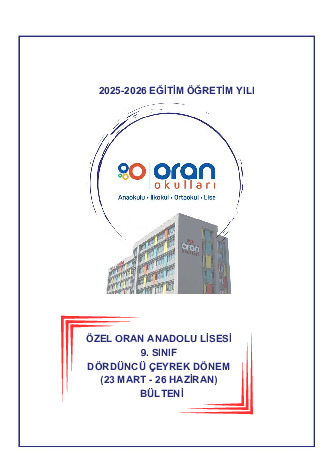 Anadolu Lisesi 2025-2026 4. Çeyrek Dönem Bülteni
